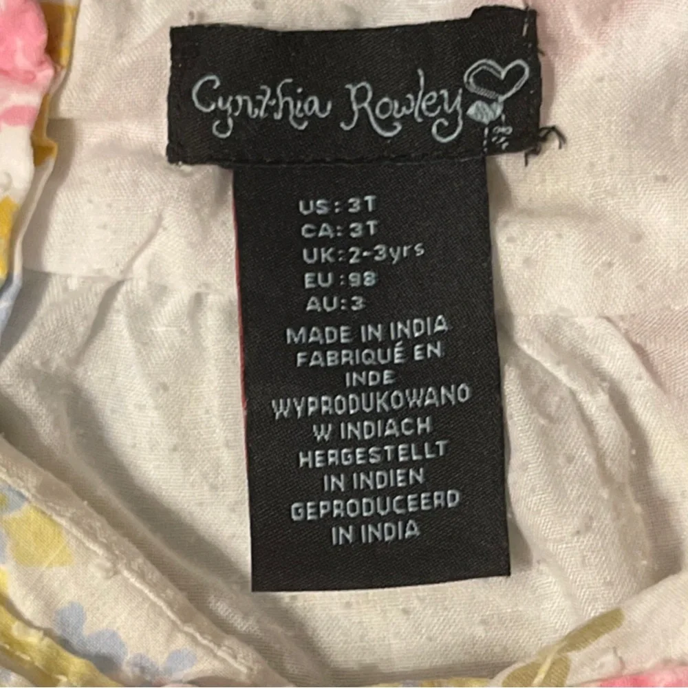 Cynthia Rowley Floral Dress with Ruffle Details Size 3T